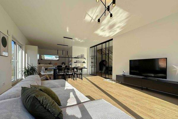 Blick in den Wohn- und Essbereich