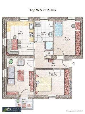 KRAMSACH - Grundriss - Moderne 3-Zimmer-Eigentumswohnung
