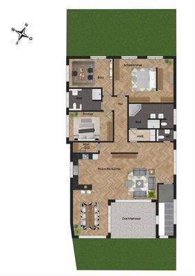 Grundriss - Betriebswohnung über Halle 1