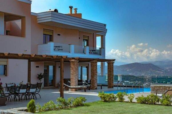 Kreta, Ammoudara bei Agios Nikolaos: Hochexklusive fünf-Schlafzimmer-Villa mit traumhafter Aussicht
