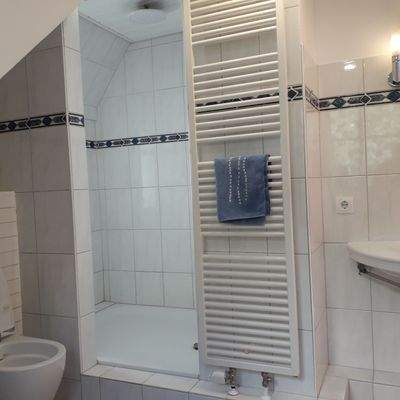 Gemauerter Duschbereich