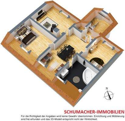 Grundriss Dachgeschoss 3D