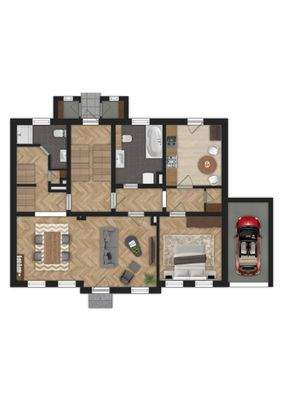 Wohnung Nr. 1 im EG mit Zugang zur Maisonette li.  im 1. OG 