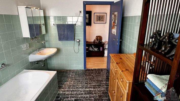 Badezimmer mit natürlichem Licht Richtung Vorraum