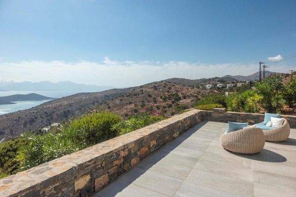 Kreta, Plaka Elounda: Wunderschöne Villa mit atemberaubendem Blick auf die Insel Spinalonga