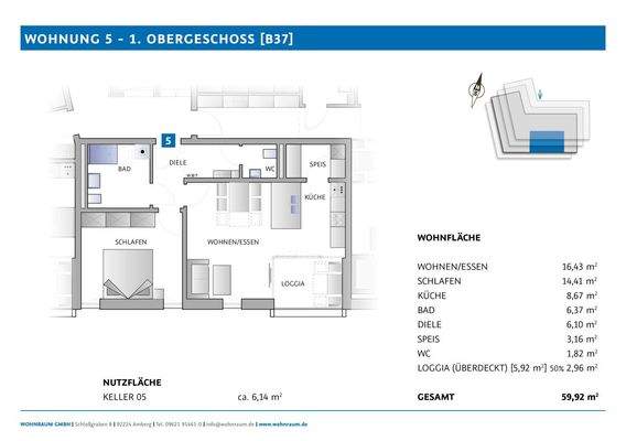Grundriss - Wohnung 5 [B37]