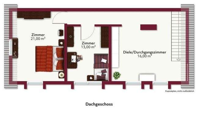 Möblierung/Anordnung beispielhaft