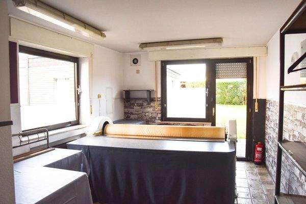 Anbau m. Heißmangel