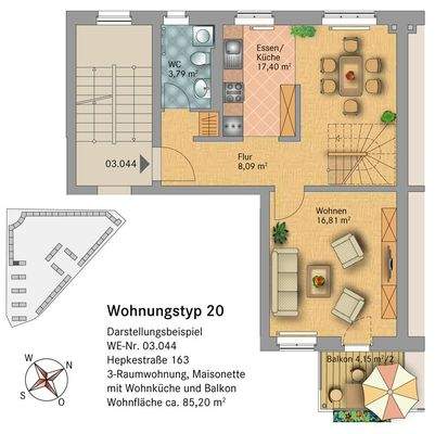 Grundriss Wohnung - 2.OG