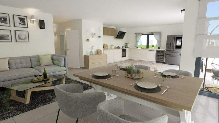 Essbereich mit blick in die Küche