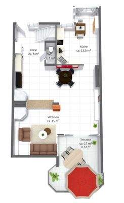 Grundriss untere Ebene 1. OG 