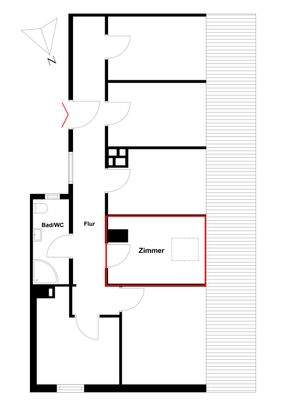 Mansarde im DG mit Gemeinschaftsbadezimmer