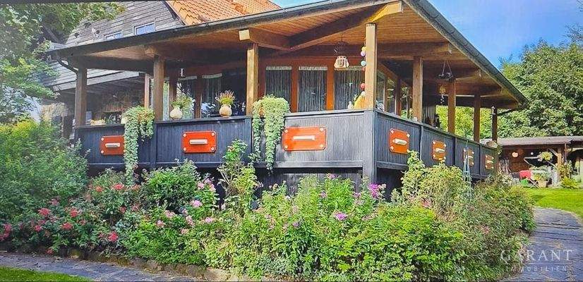 Ansicht Terrasse Sommer