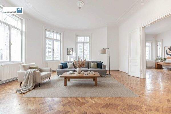 Zimmer 2 (gem. Grundriss-Skizze) - Möblage ist KI-generiert und nicht Teil des Mietgegenstandes