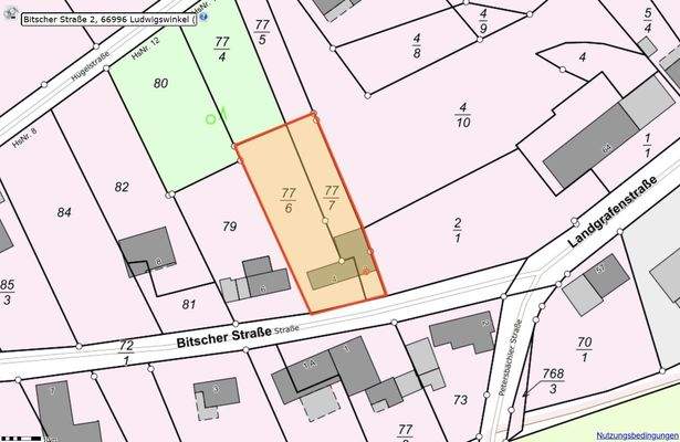 Lageplan-Nutzung_Ludwigswinkel, Bitscherstr. 2-4_77-6_77-7