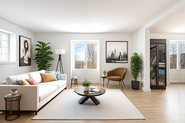 Offene Raumgliederung (virtuell möbliert)