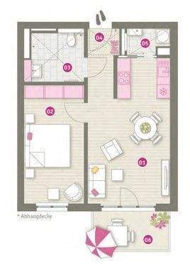 Grundriss 2-Zimmer-Wohnung