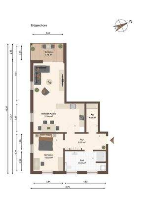 Grundriss Wohnung 1 - EG