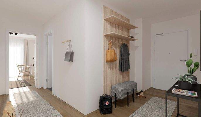 Praktischer Eingangsbereich