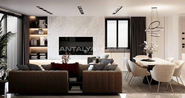 4-Bedroom Houses with Pool and Garden in Dosemealti