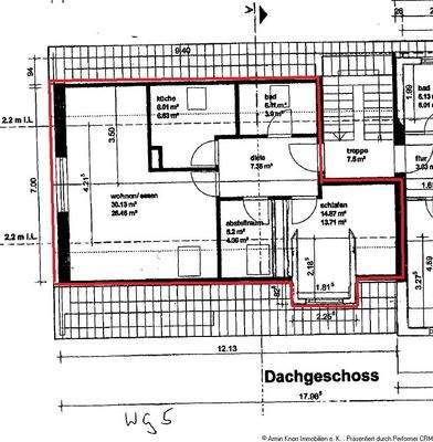 Grundriss DG markiert