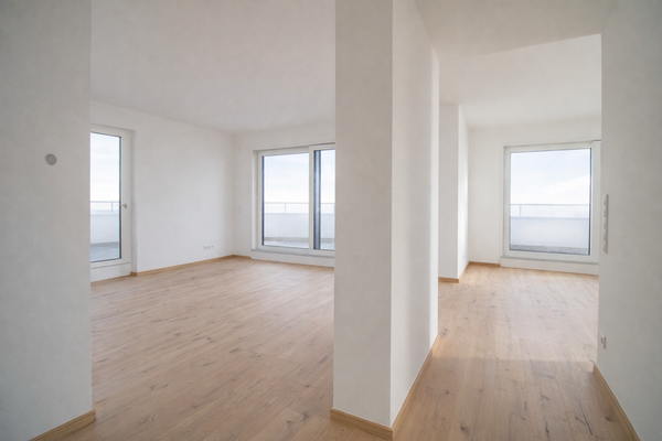 Wohnbereich mit Dachterrasse und Küche