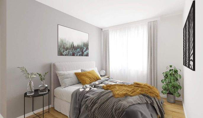 Helles und komfortables Schlafzimmer