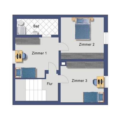 Grundriss Obergeschoss (Nicht maßstabsgetreu)