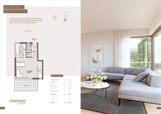 Wohnflächenberechnung Wohnung Nr. 7 Seite 1