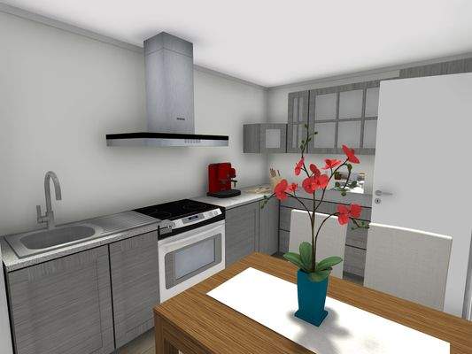 Wohnküche - 3D Foto