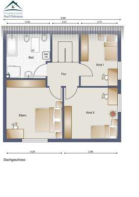 Grundriss Obergeschoss WHG 2