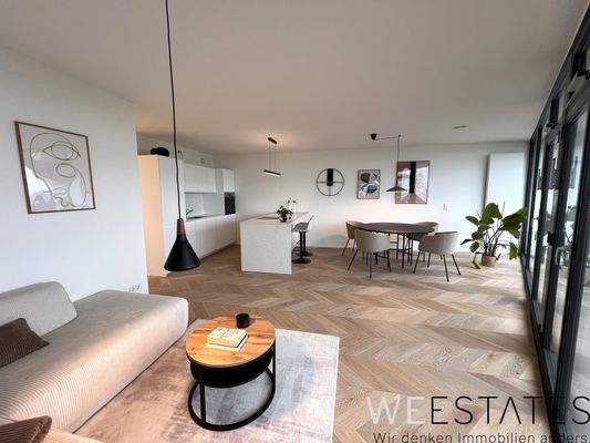 Blick auf die Küche- und den Essbereich