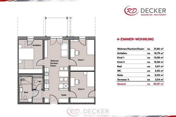 Grundriss 4 Zimmer