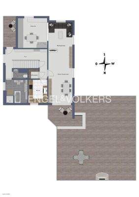 Obergeschoß mit Dachterrasse