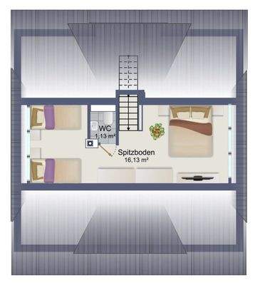 Grundriss-Skizze Spitzboden
