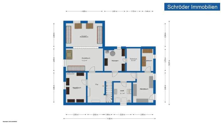 Grundriss Keller - Maße können abweichen