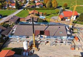 Vogelperspektive Mehrfamilienhaus