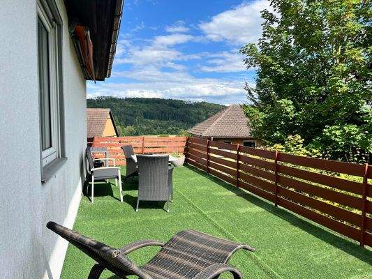 Balkon/Dachterrasse mit Aussicht