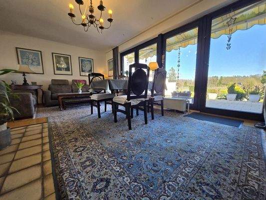 Wohnzimmer mit Weitblick auf Felder und den Sachsenwald