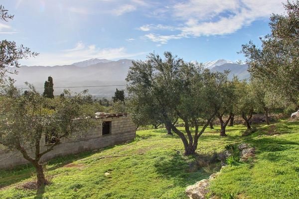 Kreta, Kaina: Grundstück mit Bergblick und Baugenehmigung zu verkaufen