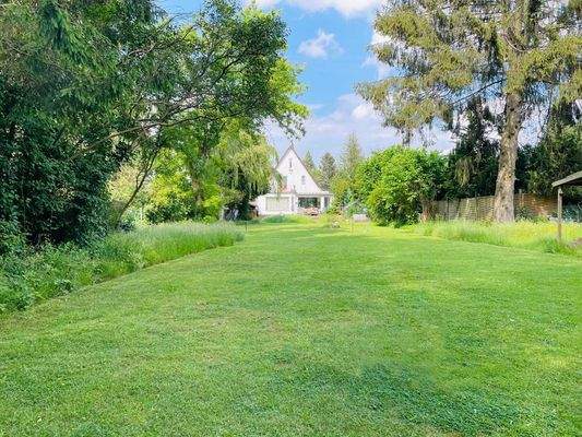 Garten mit Blick aufs Haus