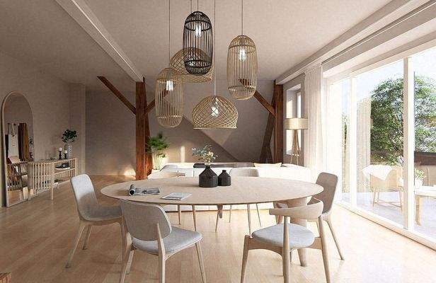 Visualisierung Wohn- und Essbereich