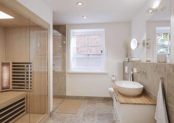 Badezimmer mit Sauna