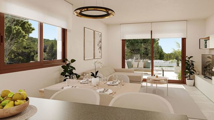 Einladender Essbereich mit direktem Zugang zur Terrasse