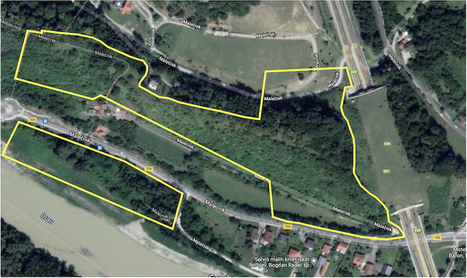 Grundstück-Umriss der zwei Teile