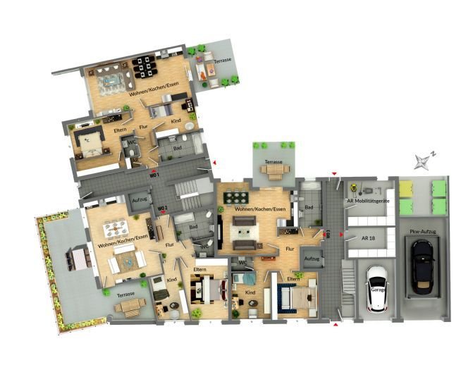 Moderne Erdgeschosswohnung mit großer Terrasse in zentrale Lage