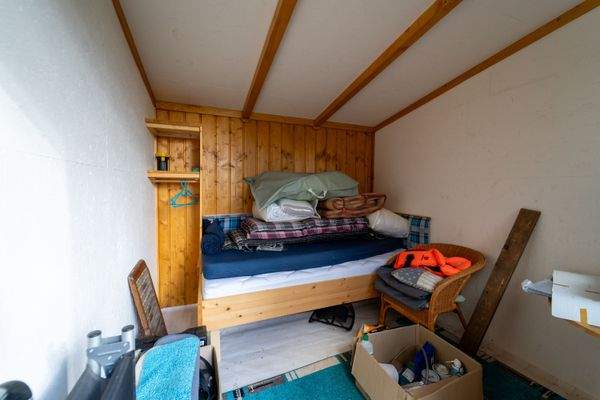 Schlafbereich im Gartenhaus