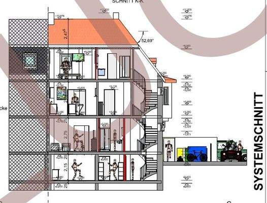 Gebäudeschnitt nach Umbau