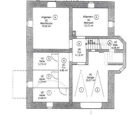 Grundriss Keller mit Garage