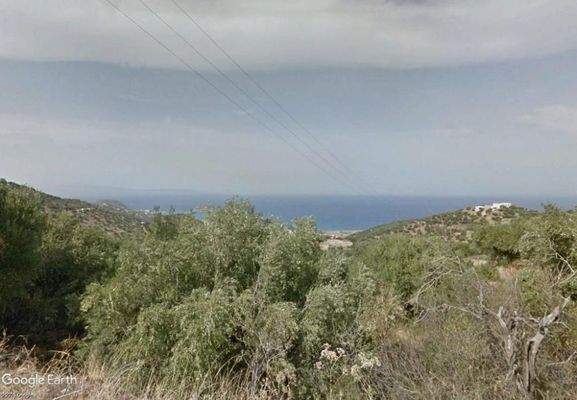 Kreta, Mochlos: Erhöhtes Baugrundstück mit Meerblick in Sfaka zu verkaufen